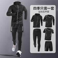 All-Season Men's Sportswear Set/Suit - Tracksuit for Running, Cycling, Fitness & Hiking,gym clothing men, jogging, boxing,5 pcs